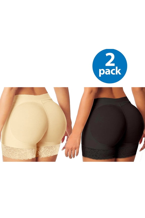 Women's Seamless Shapewear Enhancing Butt Lifter Padded Body Shapewear Firm Control 2 Pack