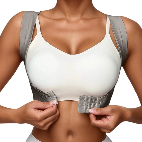 Women's Seamless Shapewear Top - Front Closure Back Support Bra for Posture and Daily Comfort