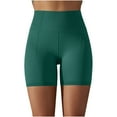 thumbnail image 1 of Women's Seamless Short Leggings Stretchy High Waist Skinny Yoga Pants Workout Running Fitness Gym Solid Shorts Green,M, 1 of 6