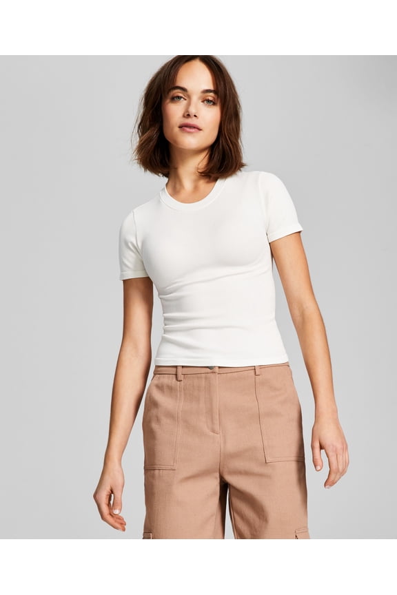 Women's Seamless Short-Sleeve Crewneck Top White S