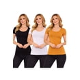 thumbnail image 1 of Women's Seamless Short Sleeve Fitted Tee 3-Pack Soft Stretch Everyday Top, 1 of 6