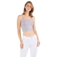 thumbnail image 1 of Women's Seamless Skinny Strap Cropped Cami Top, Acid Wash Grey, One Size, 1PC, 1 of 5