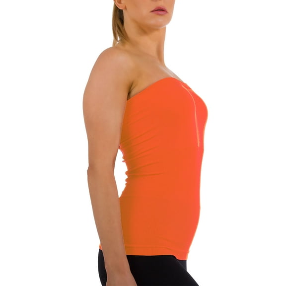 Women's Seamless Sleeveless Long Bandeau Tube Top Stretch Shirt