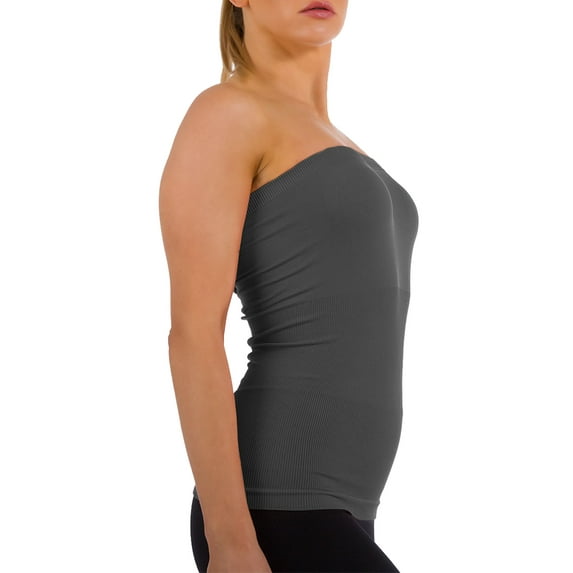Women's Seamless Sleeveless Long Bandeau Tube Top Stretch Shirt