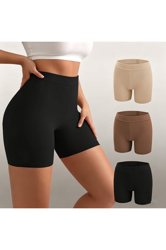 Women's Seamless Slip Shorts With Anti Chafing Design And Smooth Fabric Featuring High Waisted Cut Complexion S