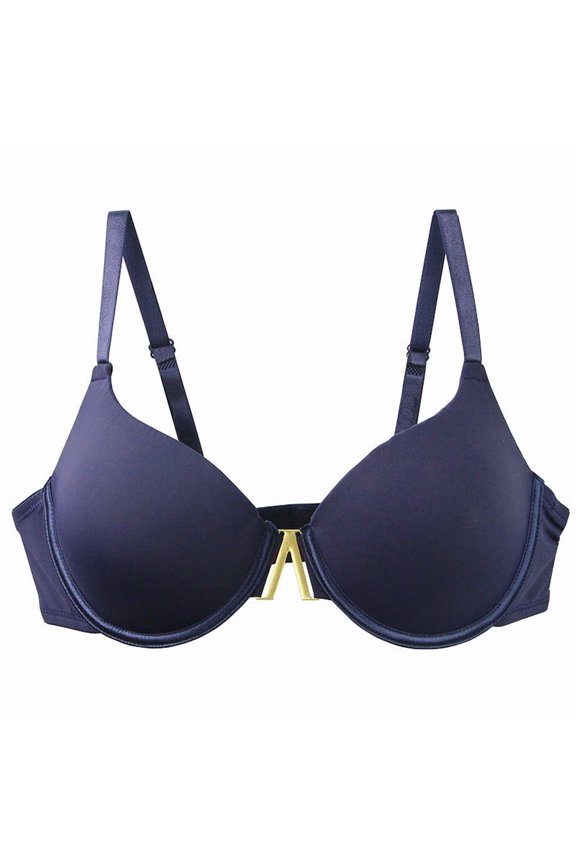 Women's Seamless Smooth Bra Light Padded Underwire Bra Back Double-Row Buckles
