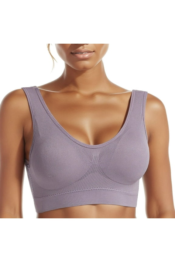 Women's Seamless Solid Color Sports Bra - Removable Bra Pad, Sleeveless, for Summer & Spring, Sizes S - XXXXL