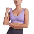thumbnail image 1 of Women's Seamless Sports Bra High Support Breathable Workout Bra Wireless Yoga Fitness Athletic Tops Purple 36, 1 of 6