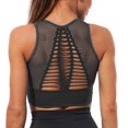 thumbnail image 1 of Women's Seamless Sports Bra Mesh Breathable Openwork Athletic Workout Tank Tops Longline Gym Fitness Running Yoga Tops, 1 of 5