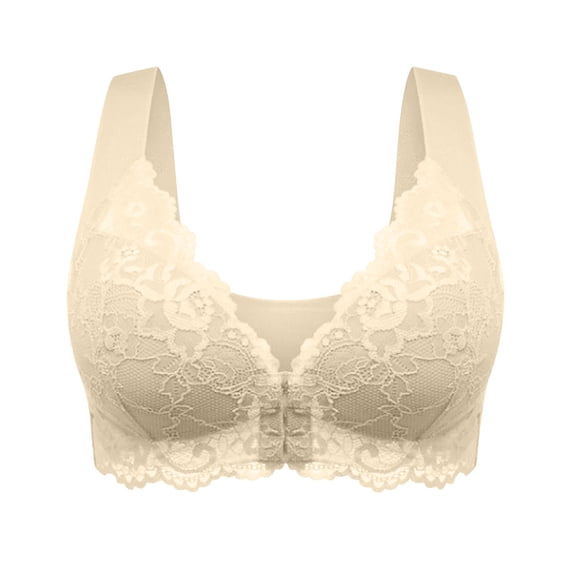 Women's Seamless Sports Bra Pullover Bra Feature V-Neck T-Shirt Bra Style W-964 Beige XL