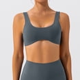 thumbnail image 1 of Women's Seamless Sports Bra with Wide Straps - Nylon Athletic Top for Yoga, Running, Gym Workouts, Fitness Training Dark Blue S, 1 of 3