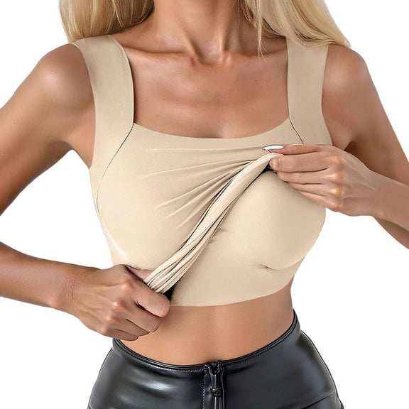 Women's Seamless Square Neck Body Vest Compression Top for Everyday Wear and Outfits Womens Bustier Tops Women's Lace up Boned Overbust Corset Bustier