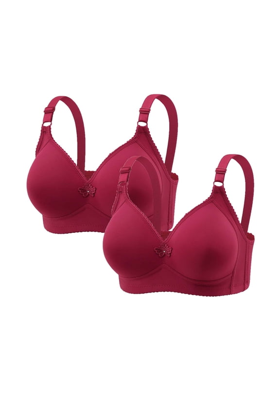 Women's Seamless Support Bra Set 2-Pack Everyday Comfort Soft Lifting Underwear