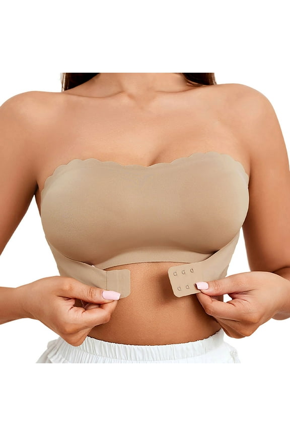 Women's Seamless Support Strapless Bra for Everyday Wear and Occasions Comfortable Nylon Stretch Bridal Bandeau