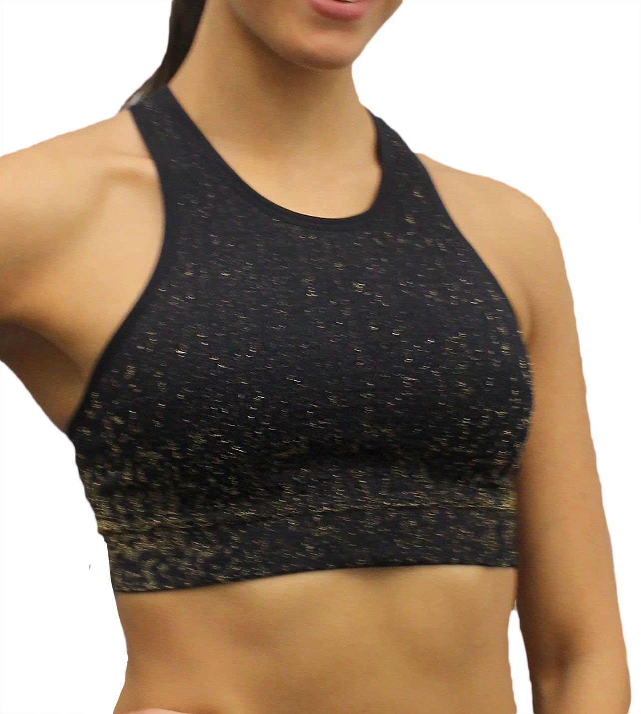 Women's Seamless T-Back Lurex Sports Bra, Medium Impact - Walmart.com