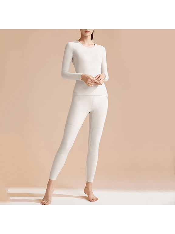 Women's Seamless Thermal Underwear Silk Set – Comfortable High Elasticity Base Layer in M-XXXL, Winter Warm Underclothes for Cold Weather