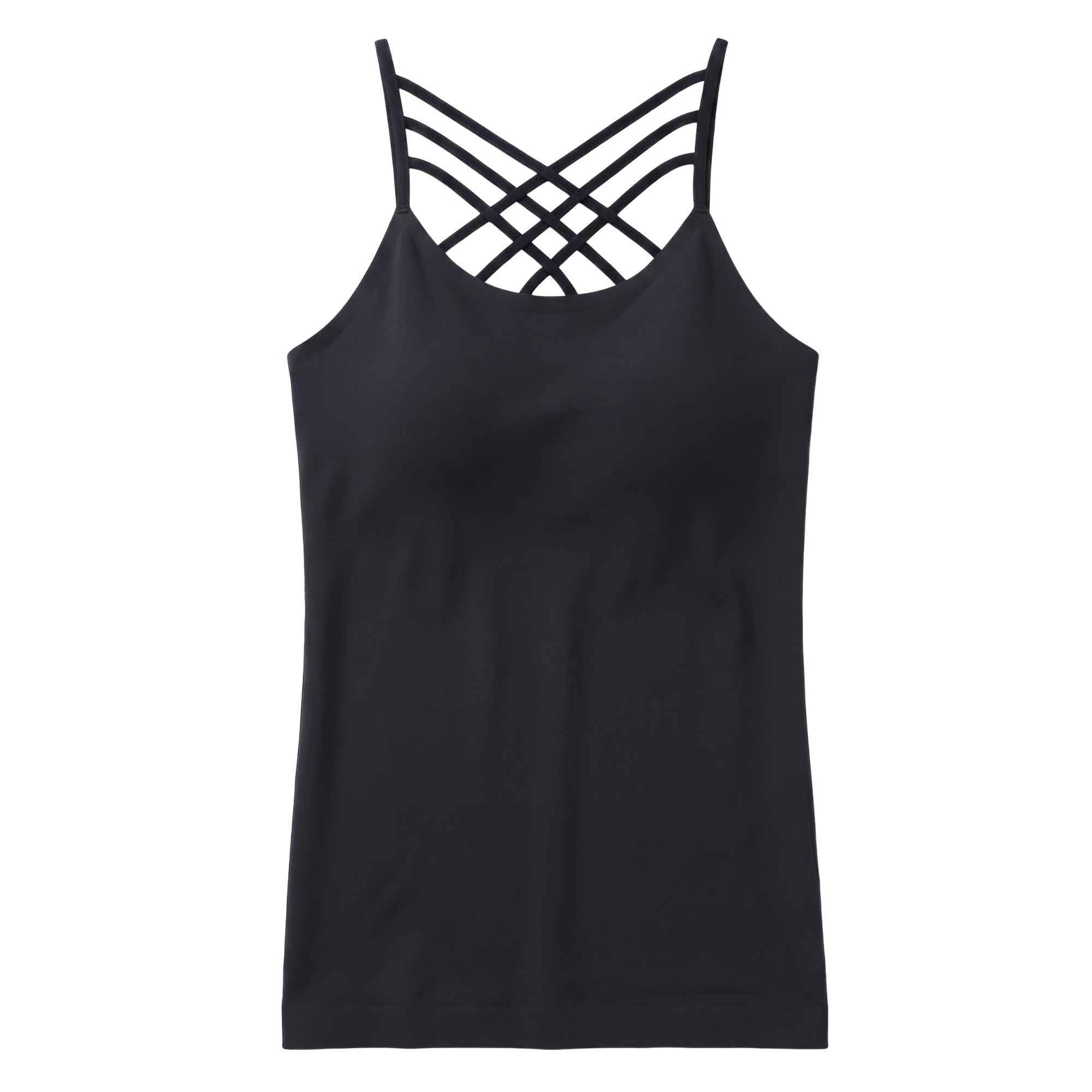 Women's Seamless Triple Criss-Cross Front Cami Tank Top, Nude, One