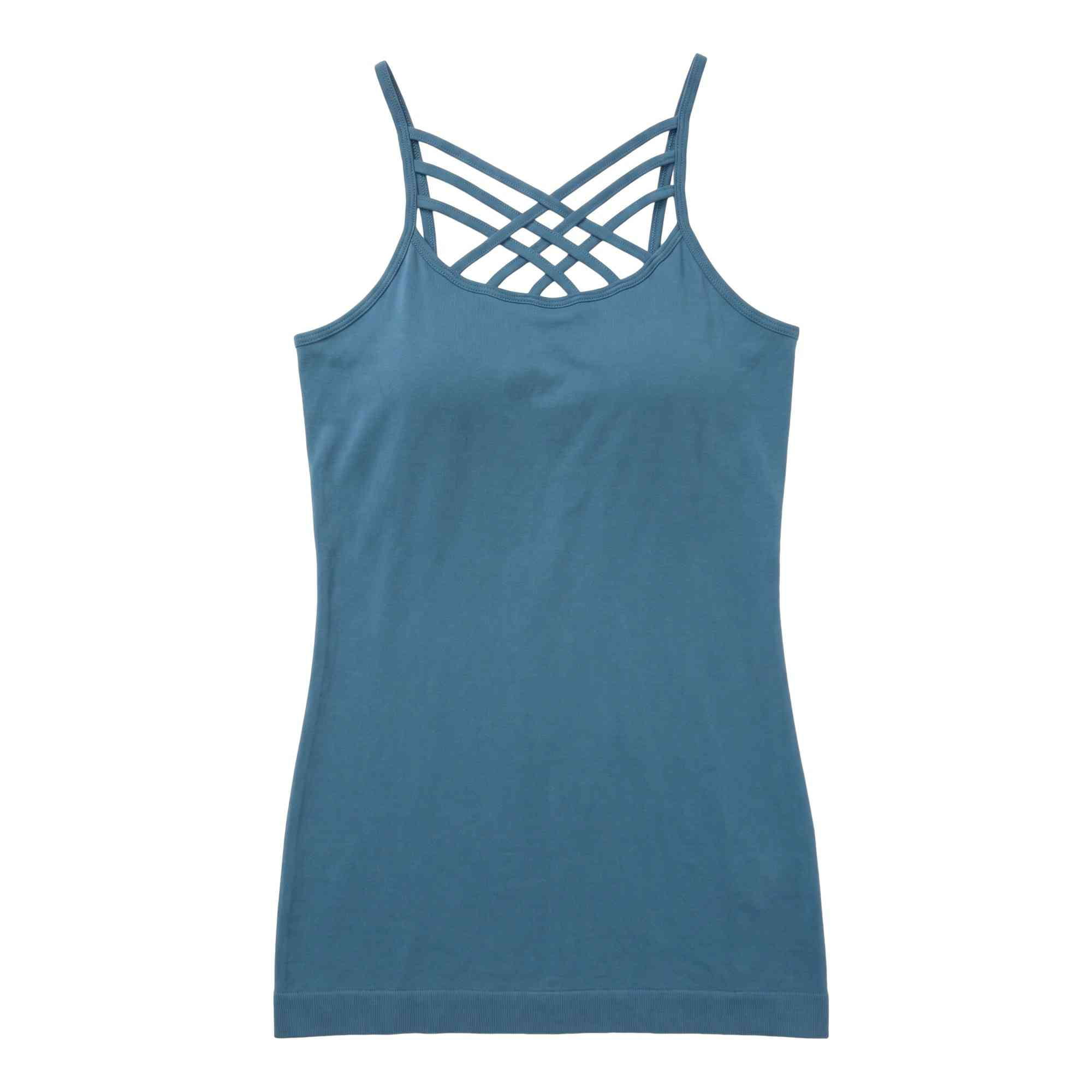 Women's Seamless Triple Criss-Cross Front Cami Tank Top, Nude, One