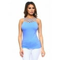 thumbnail image 1 of Women's Seamless Triple Criss-Cross Front Cami Tank Top, Ice Blue, One Size, 1PC, 1 of 6