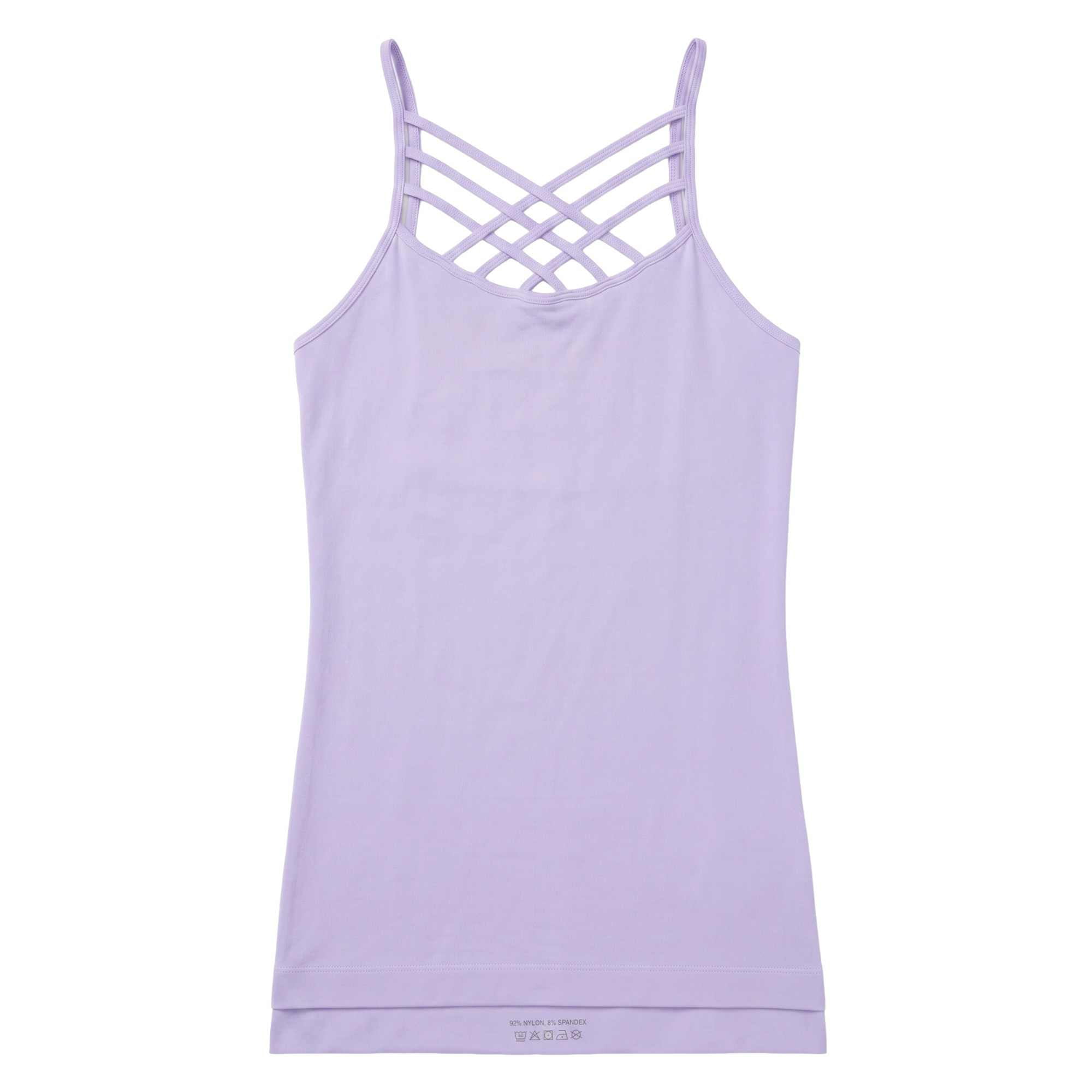Women's Seamless Triple Criss-Cross Front Cami Tank Top, Nude, One