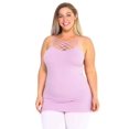 thumbnail image 1 of Women's Seamless Triple Criss-Cross Front Cami Tank Top, Lavender, Plus Size, 1PC, 1 of 5