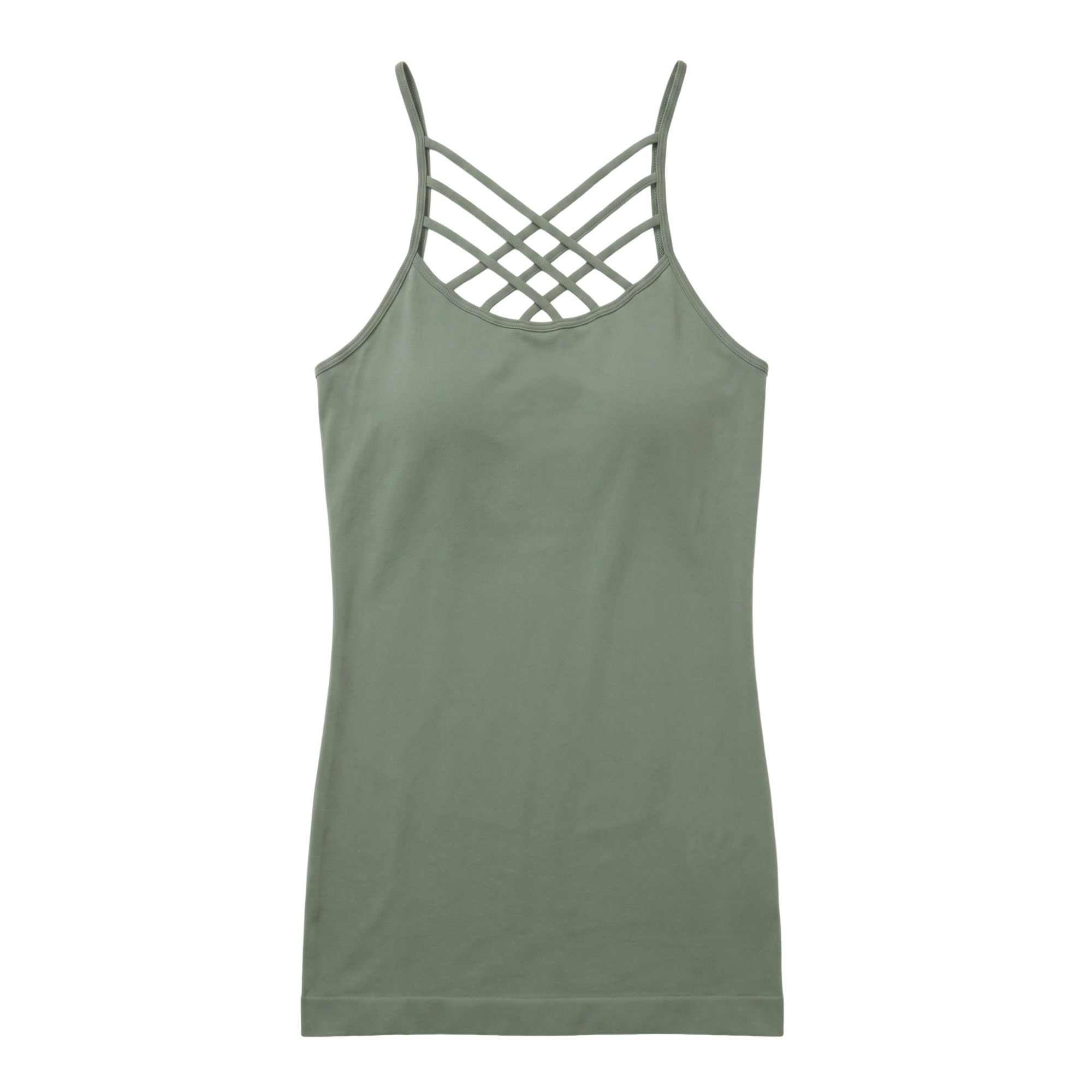 Women's Seamless Triple Criss-Cross Front Cami Tank Top, Nude, One