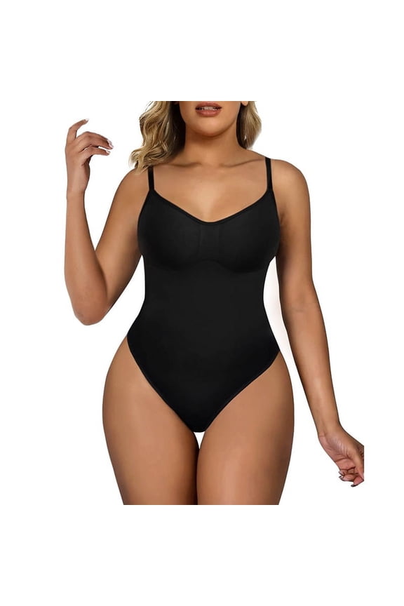Women’s Seamless Tummy Control Bodysuit – Slimming Shapewear Jumpsuit with Covered Bust, Breathable Thong Bodysuit for Daily Sculpting