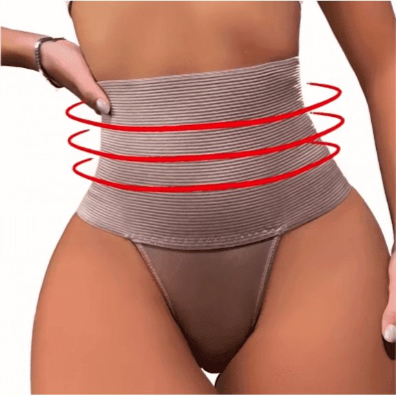 Women's Seamless Tummy Control Shapewear Thong, Nude, XXLarge