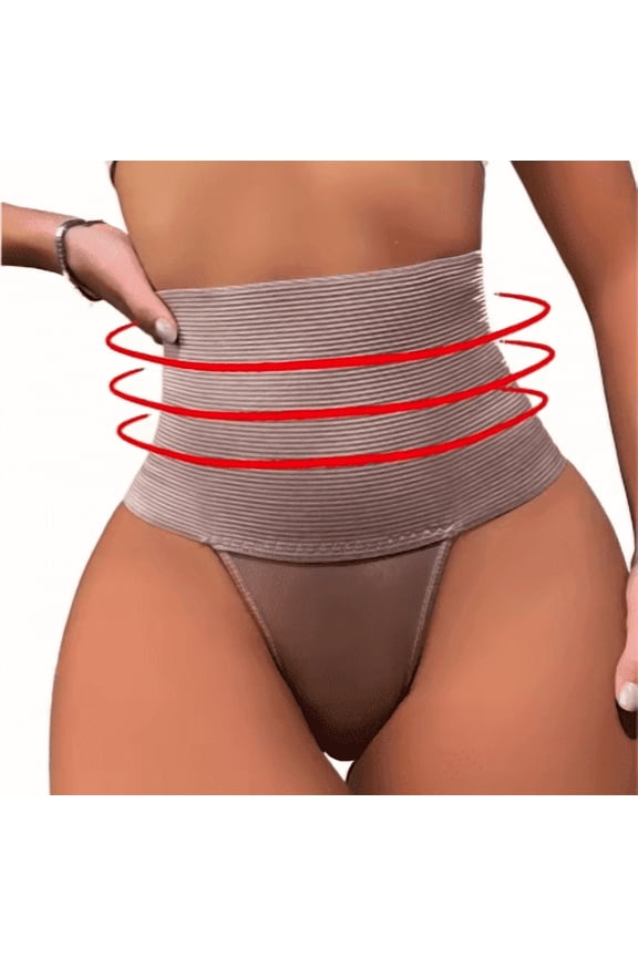 Women's Seamless Tummy Control Shapewear Thong, Nude, XXLarge