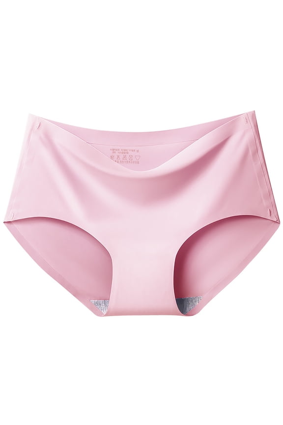 Women's Seamless Underwear JIANLAI Ice Silk Seamless Panties, Mid-Rise Breathable No Show Underwear Pink