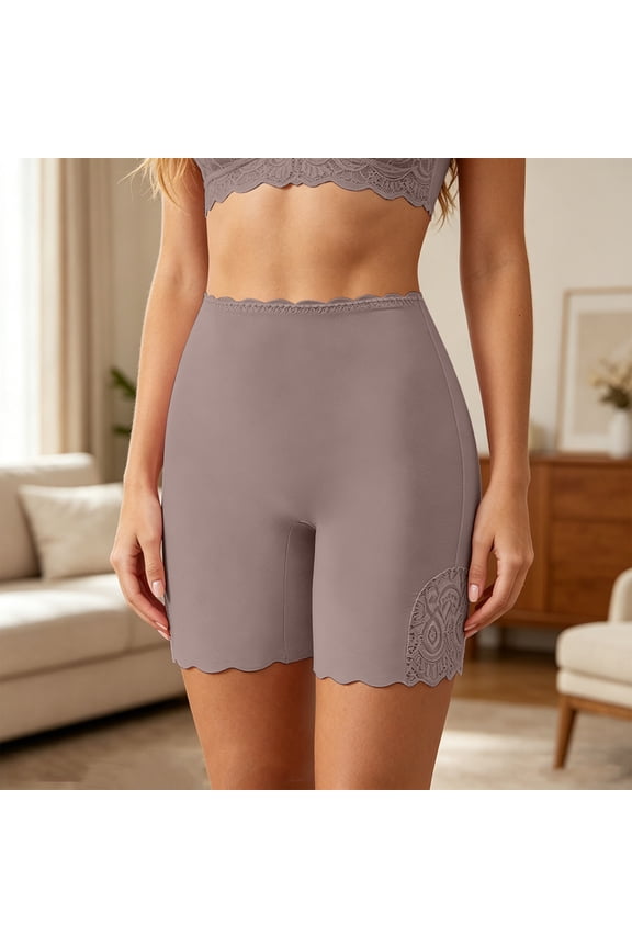 Women's Seamless Underwear, Shorts for Under Dresses Women, Lace Stitching Seamless Boyshorts Briefs For women Women's Panties, Soft & Comfortable Underwear Boxer Briefs, Coffee, One Size