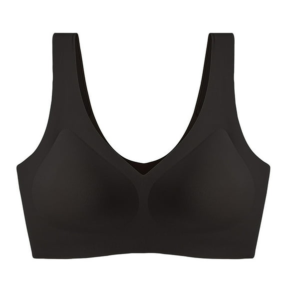 Women's Seamless V-Neck Bralette - Comfortable Wire-Free Sleep & Lounge Bra