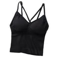 thumbnail image 1 of Women's Seamless V Neck Camisole Tank Top Built In Bra Stretchy Ribbed Knit Soft Comfortable Layering Piece Everyday Wear, 1 of 2