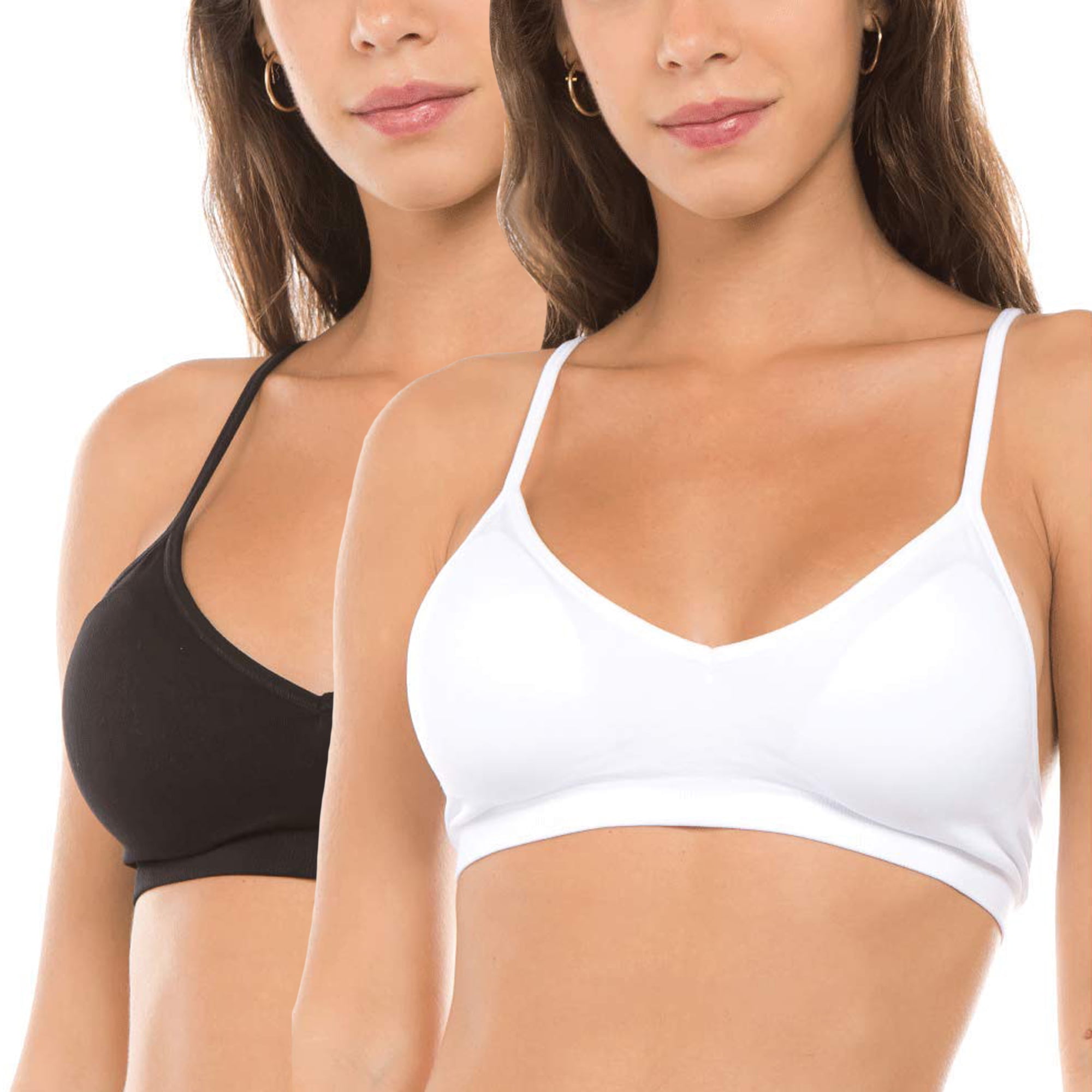 V-Neck Padded Everyday Bra with Removable Cups & Adjustable Straps