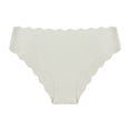 thumbnail image 1 of Women's Seamless Wavy Edge Bikini Panties, No Show Laser Cut Underwear, Breathable Low Rise Invisible Briefs Mint Green M, 1 of 2