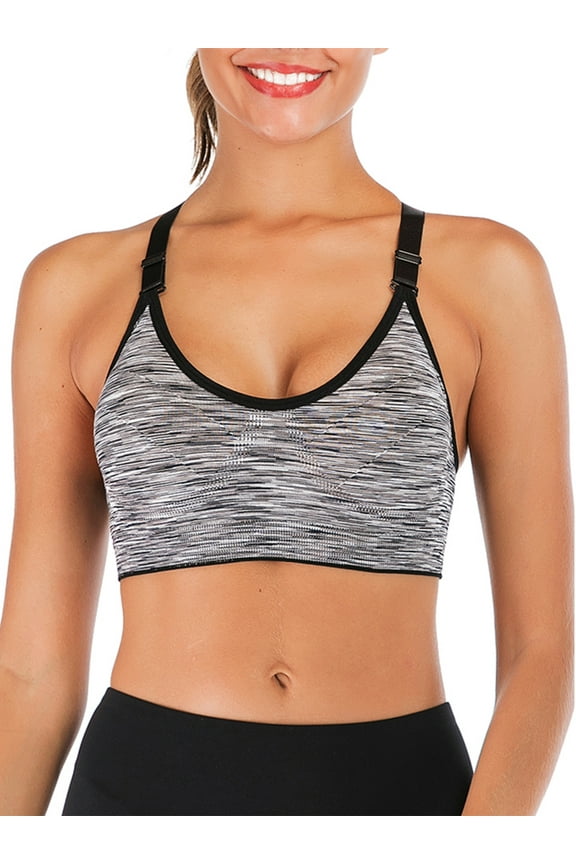 Women's Seamless Wirefree Racerback Adjustable Straps Yoga Sports Bra Top Lingerie
