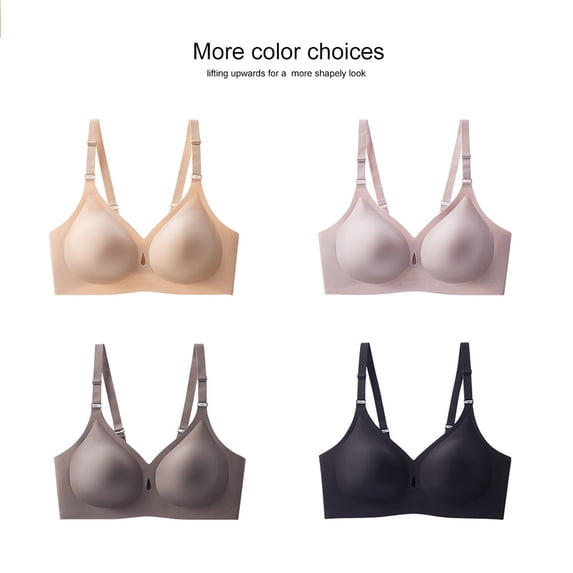 Women's Seamless Wireless Bra Fashionable 3/4 Cup Lingerie, Invisible Comfort Underwear, Push Up Bralette, Soft Breathable Daily Vest, Smooth T Shirt Top