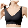 thumbnail image 1 of Women's Seamless Wireless Bra - Full Coverage, Padded, V Neck, Nylon Spandex, Comfortable Daily & Sleepwear, 1 of 6