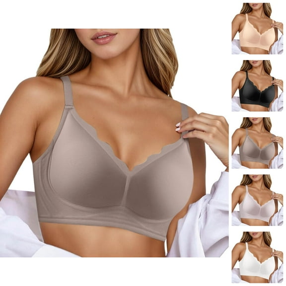 Women's Seamless Wireless Bra Push Up Side Support Comfortable Soft Non Padded Underwire T Shirt Bra For Everyday Wear Wire Bras For Women