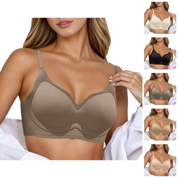 Women's Seamless Wireless Bra Soft Support Push Up Non Padded Comfortable Bralette For Small Chest Lift Side Smoothing Sagging Bras For Women Wirefree