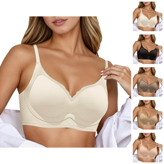 Women's Seamless Wireless Bra Soft Support Push Up Non Padded Comfortable Bralette For Small Chest Lift Side Smoothing Sagging Bralettes For Women
