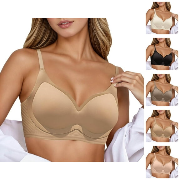 Women's Seamless Wireless Bra Soft Support Push Up Non Padded Comfortable Bralette For Small Chest Lift Side Smoothing Sagging Wire Bras For Women