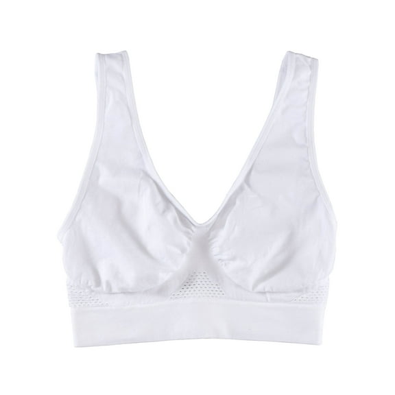 Women’s Seamless Wireless Cooling Comfort Bra, White, Medium