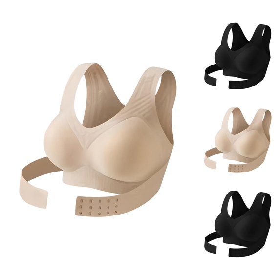 Women's Seamless Wireless Front Closure Bra Breathable Full Coverage Support for Posture Comfort and Daily Wear
