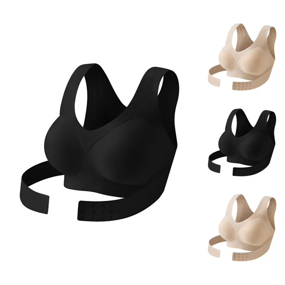 Women's Seamless Wireless Front Closure Bra Breathable Full Coverage Support for Posture Comfort and Shaping