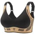 thumbnail image 1 of Women's Seamless Wireless Push Up Bra Black Comfortable Everyday Wear with Adjustable Straps, 1 of 6