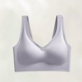 thumbnail image 1 of Women's Seamless Wireless V Neck Everyday Bra, JIANLAI Wide Strap Comfort Soft Full Coverage Sleep Bra, 1 of 3