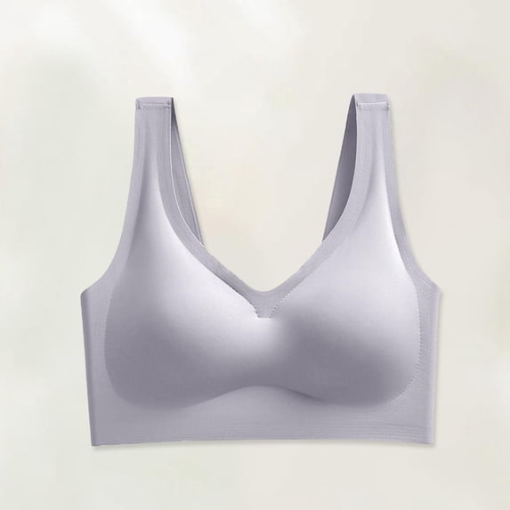 Women's Seamless Wireless V Neck Everyday Bra, JIANLAI Wide Strap Comfort Soft Full Coverage Sleep Bra