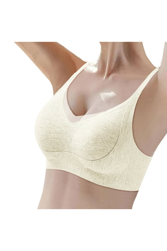 Women's Seamless Wireless Vest Bra - Soft Support, Half Fixed Cup, Breathable Fabric, Ideal for Casual Wear, Yoga, and Night Use