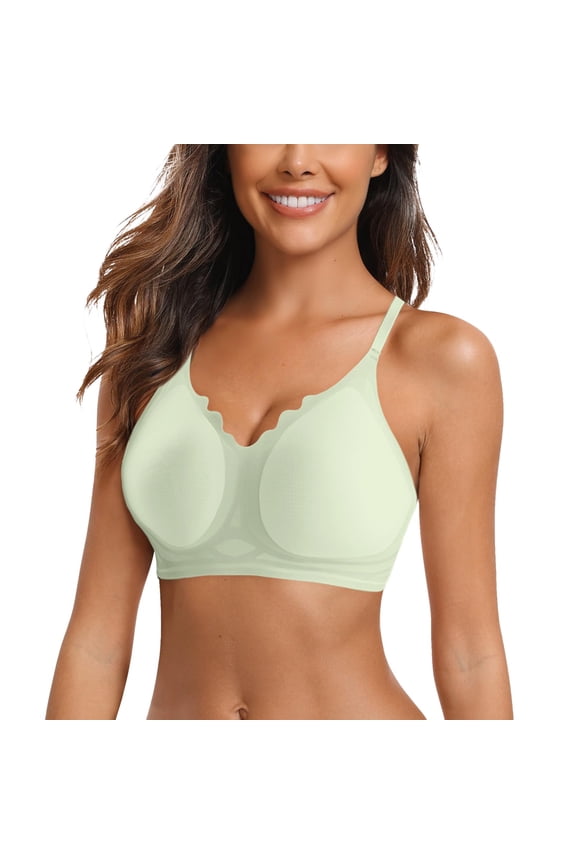 Women's Seamless Yoga Bra for Movement and Sleep Adjustable Support Comfortable Wireless Design Soft Breathable Fabric